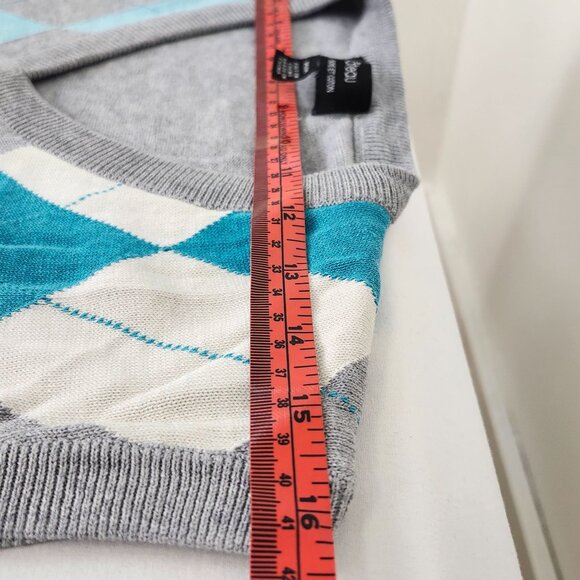 Le Chateau Argyle Sweater Vest Silk Cotton Blend Light Academia Tennis Prep Golf - Picture 4 of 9